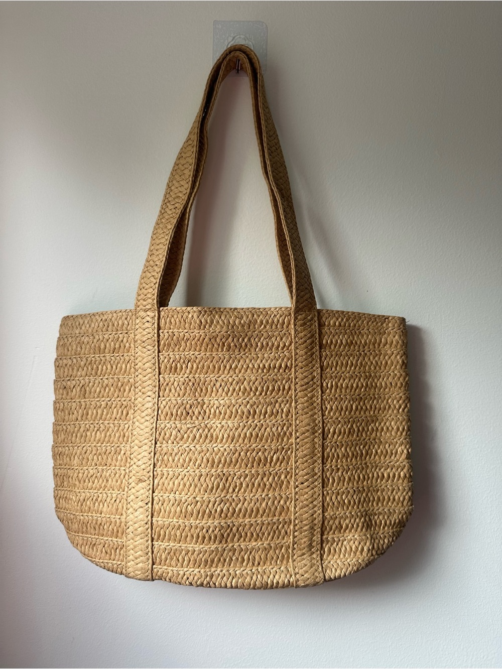 Draper James Woven Straw Tote Bag in Natural Tan